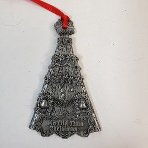Vintage Silver Dollar City Pewter Christmas Ornament 2000 5 Story Tree Branson